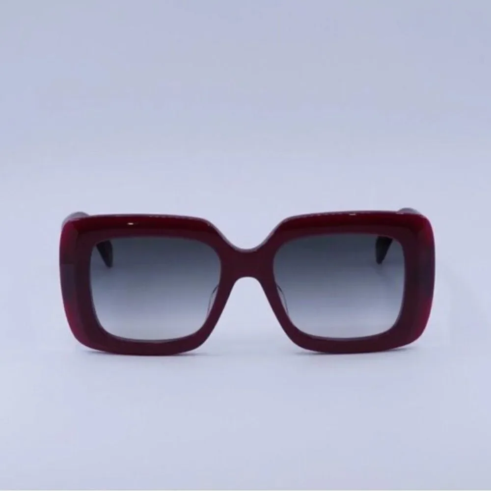 Celine Burgundy Square Sunglasses - Picture 2 of 10